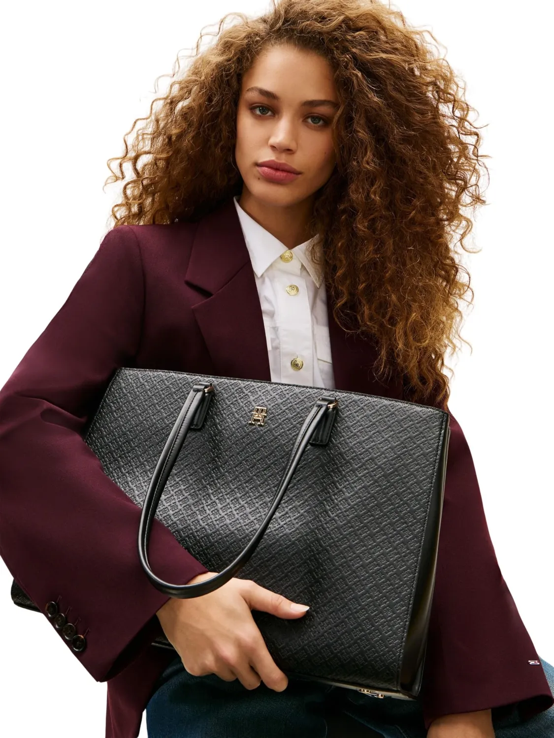 Tommy Hilfiger Daily tote donna monogramma nero unica