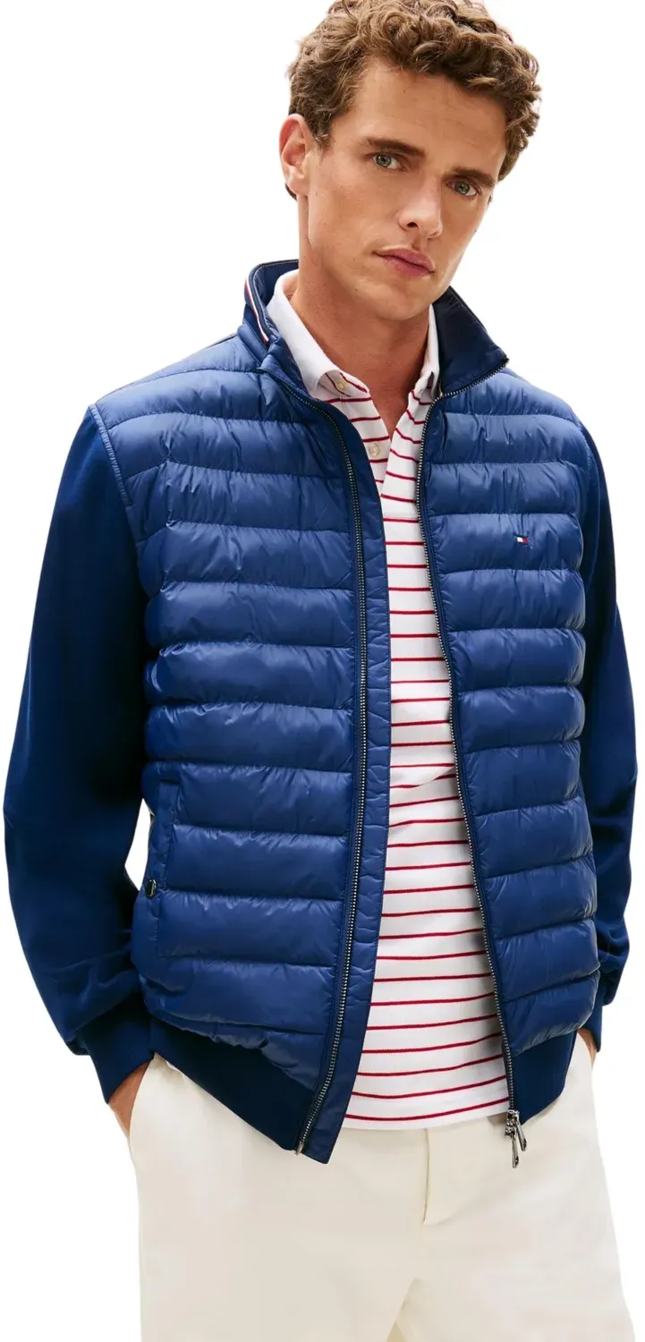 Tommy Hilfiger Mix Media Stand Collar Zip Felpa L blu