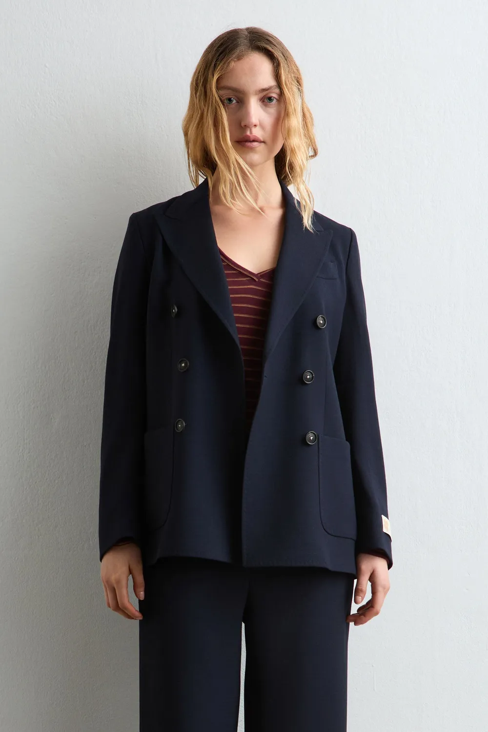Massimo Alba Carlotta2 giacca donna Blu lana vergine