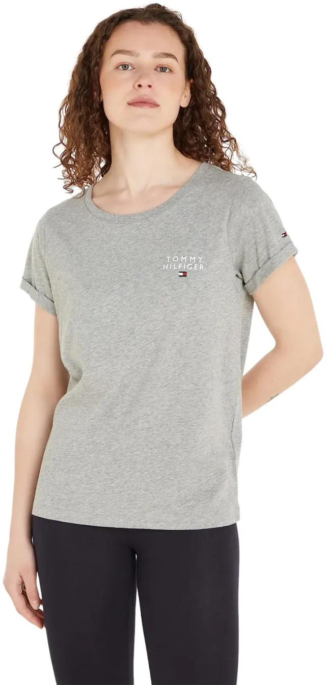 Tommy Hilfiger T-shirt Donna Scollo Rotondo Ancient White cotone