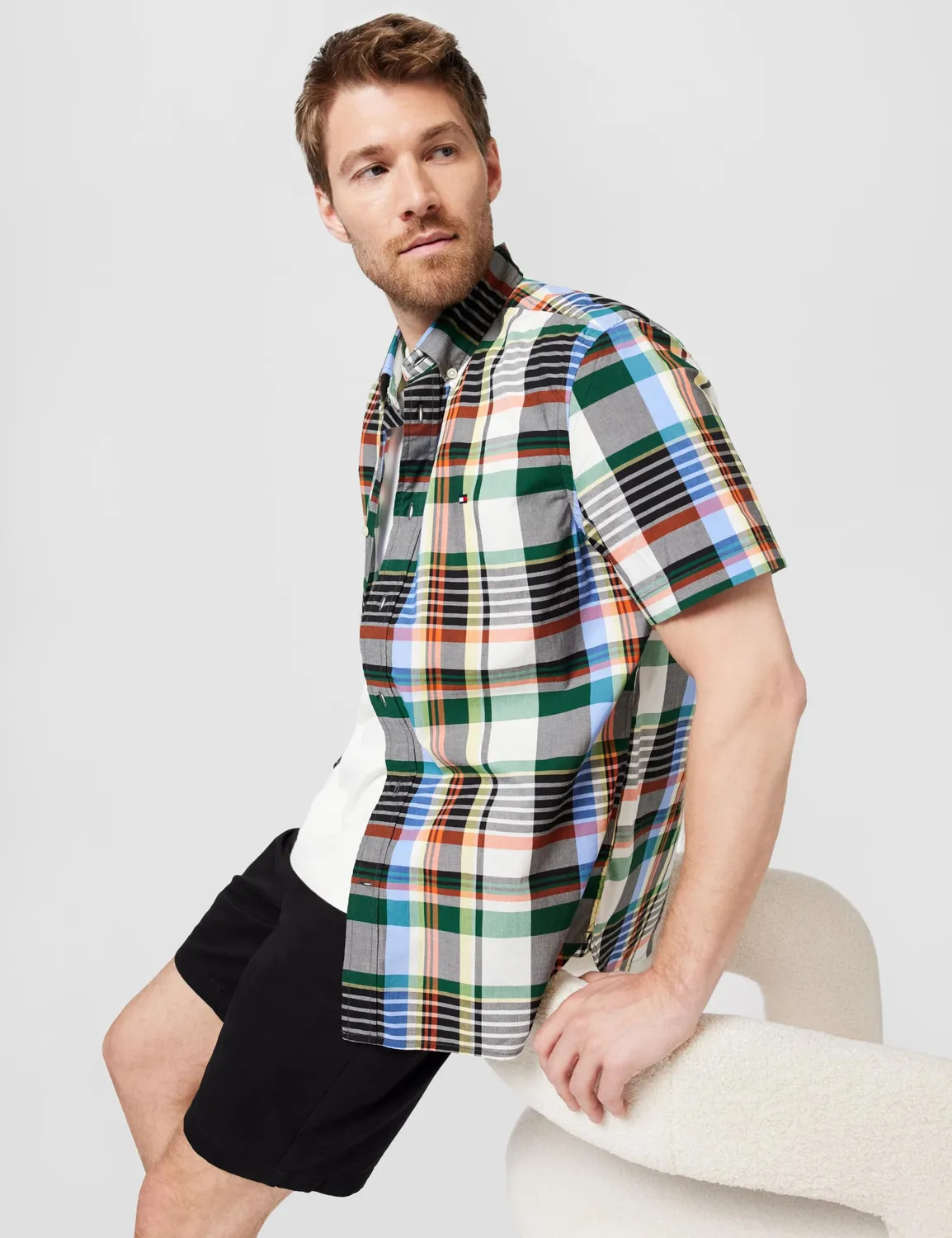 Tommy Hilfiger Flex Pop camicia manica corta L quadri