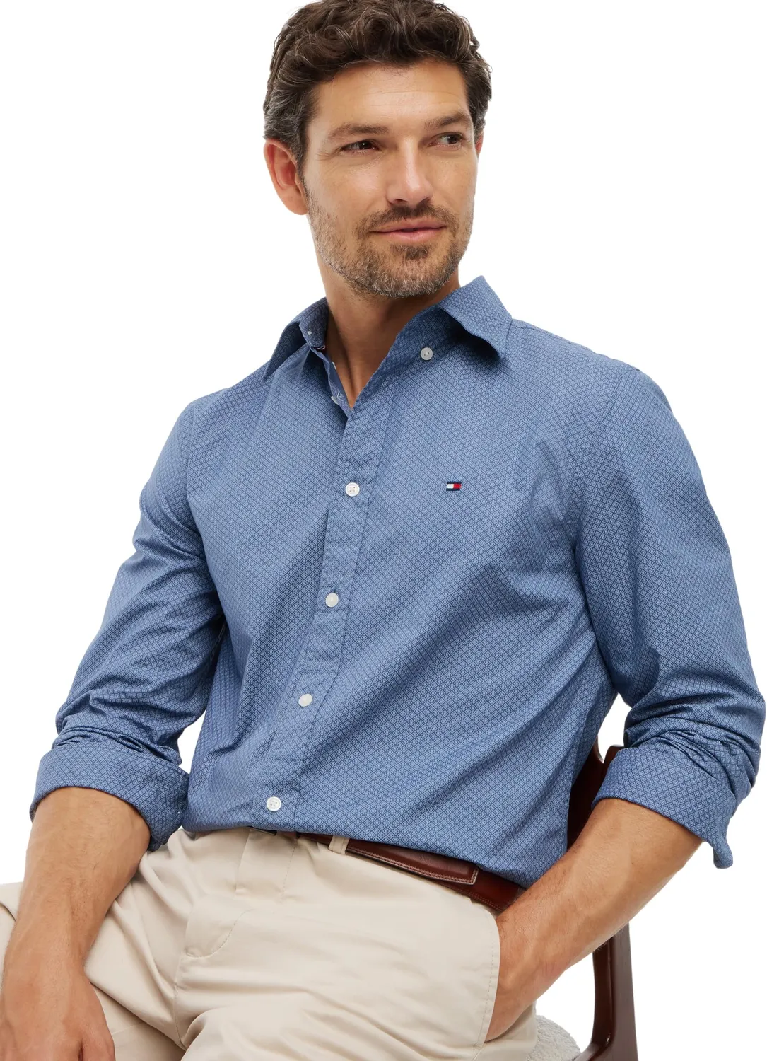 Tommy Hilfiger Flex MW0MW44580 camicia uomo L fantasia
