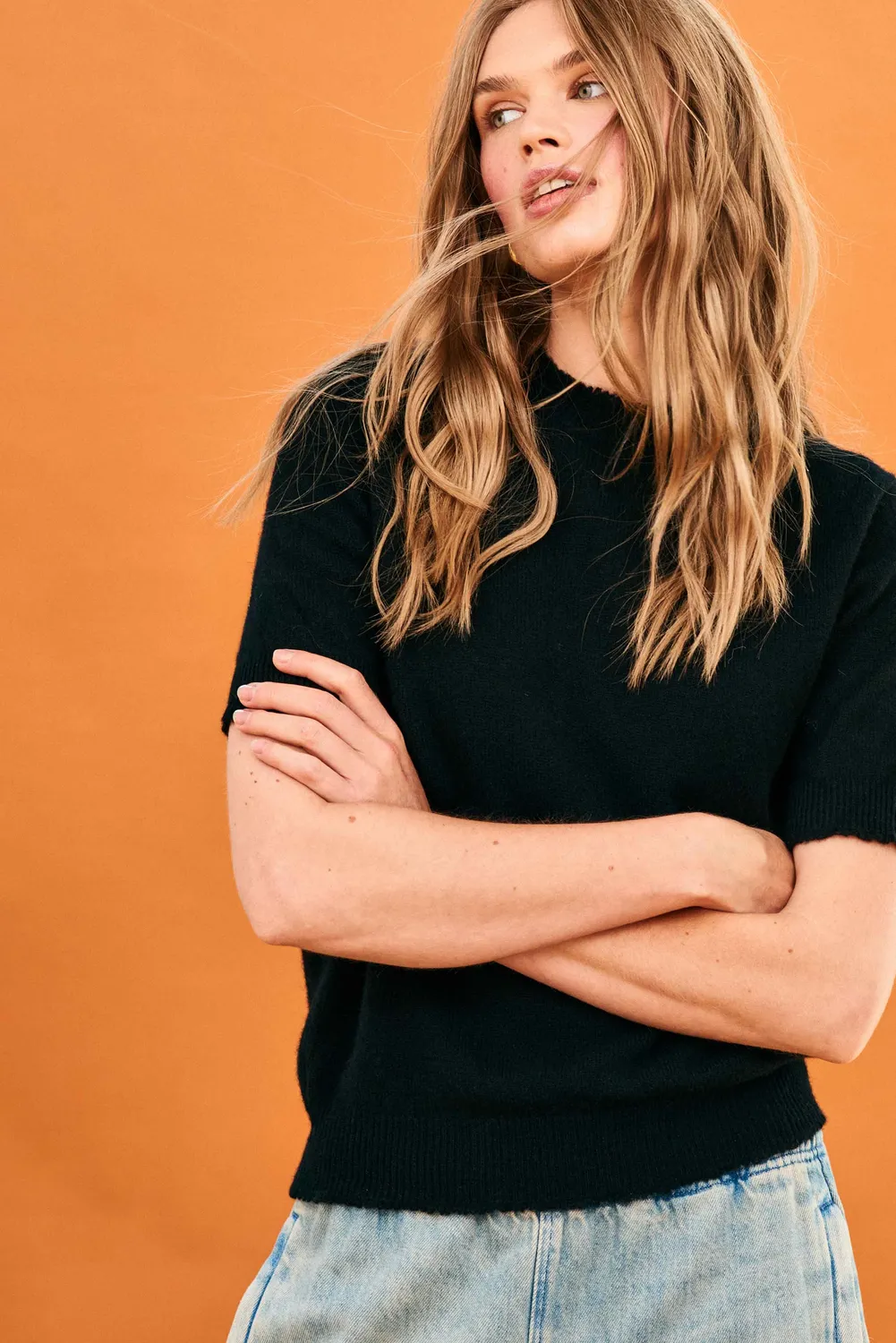 Jumper 1234 Distressed T-Shirt maglietta cashmere nera