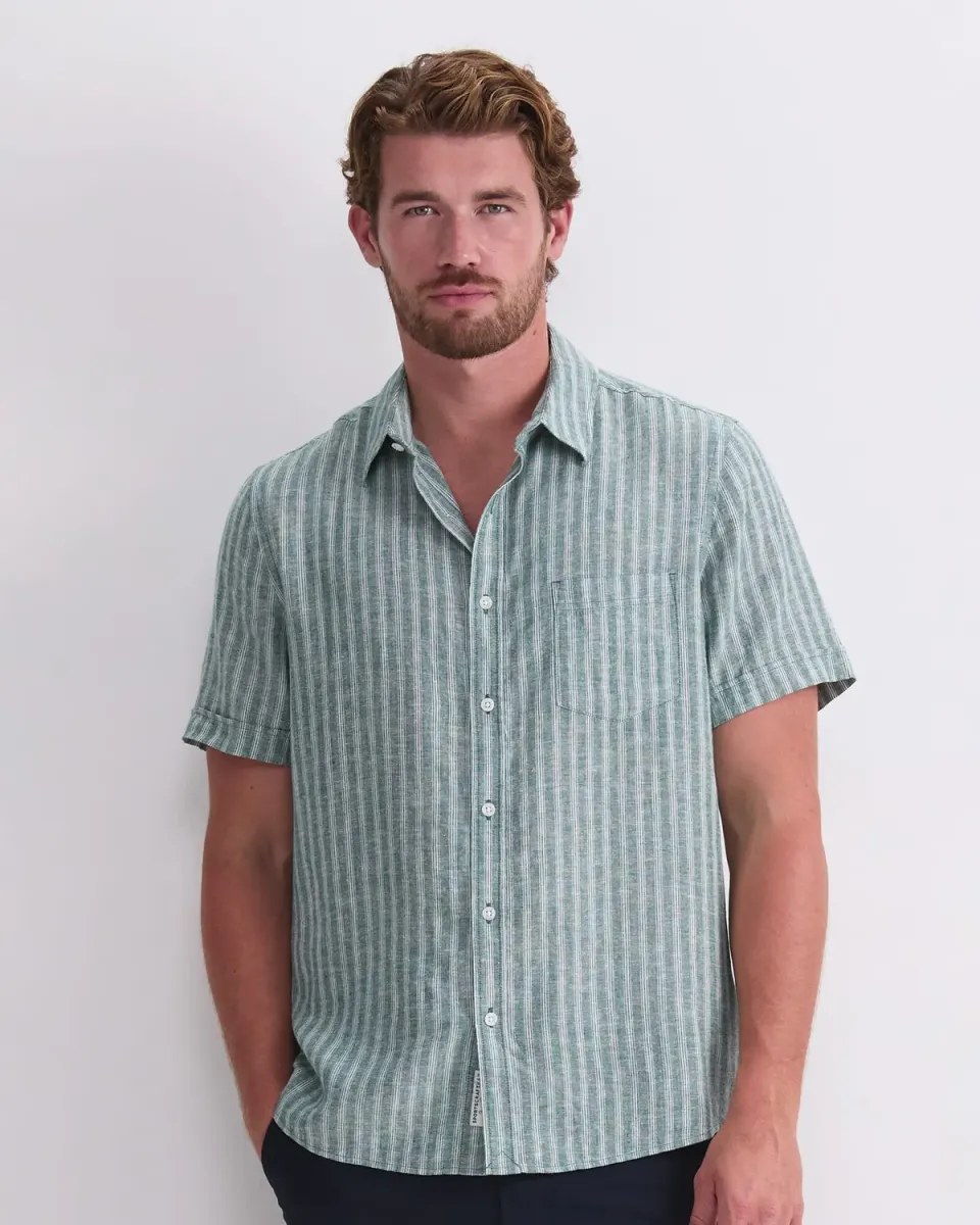Sportscraft Lino 208206 camicia uomo maniche corte righe