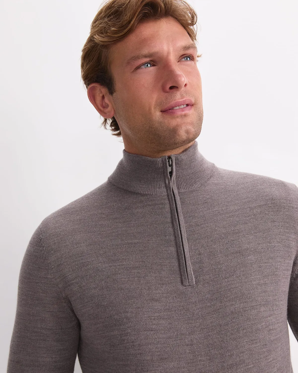 Sportscraft Merino Quarter Zip Knit maglione uomo lana merino