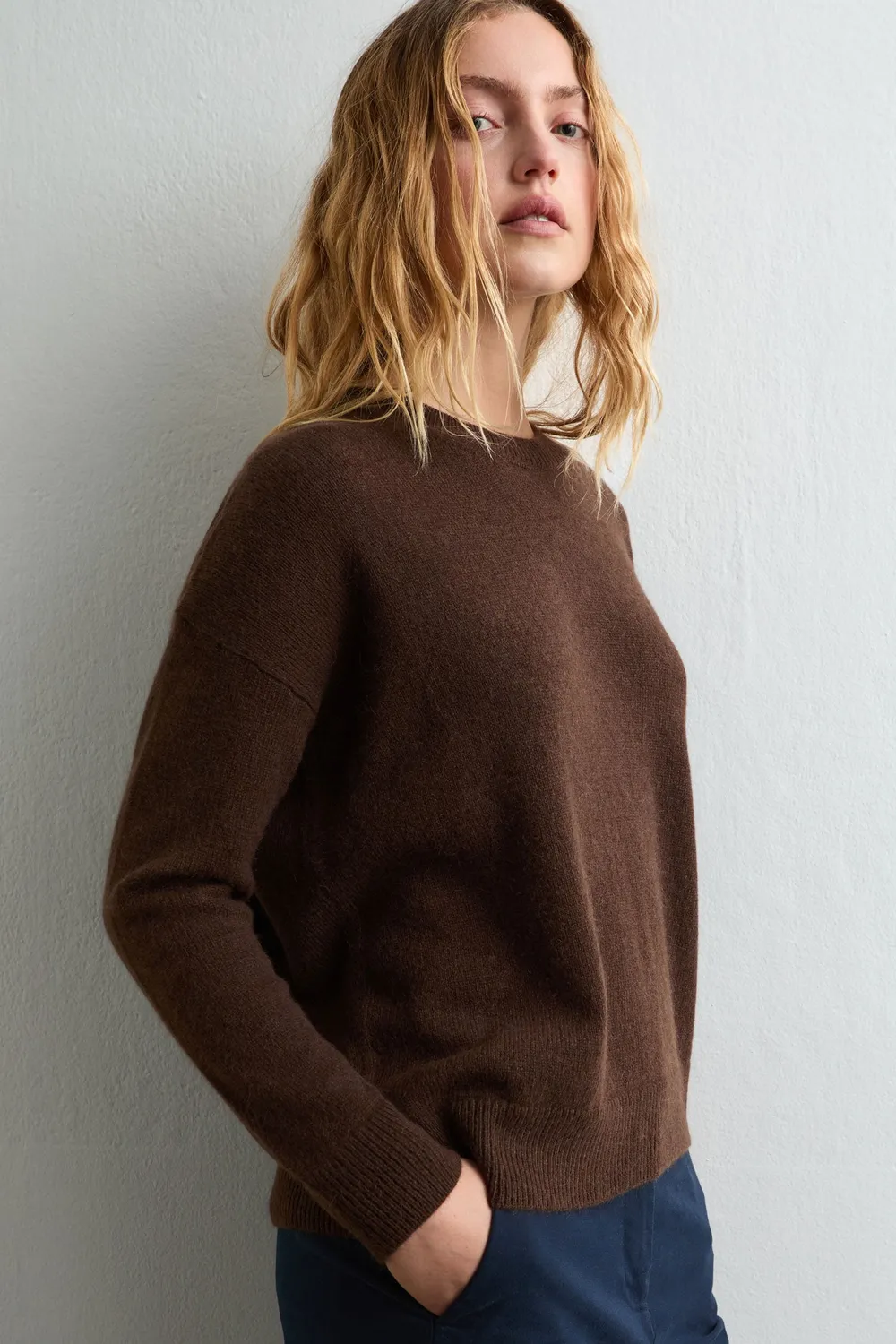 Massimo Alba Francesca maglione donna marrone alpaca