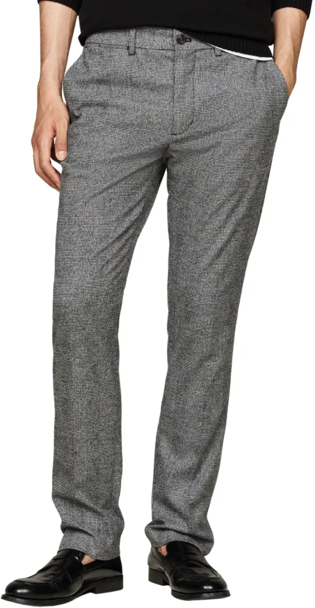 Tommy Hilfiger Denton Brushed Check pantalone uomo blu Desert Sky