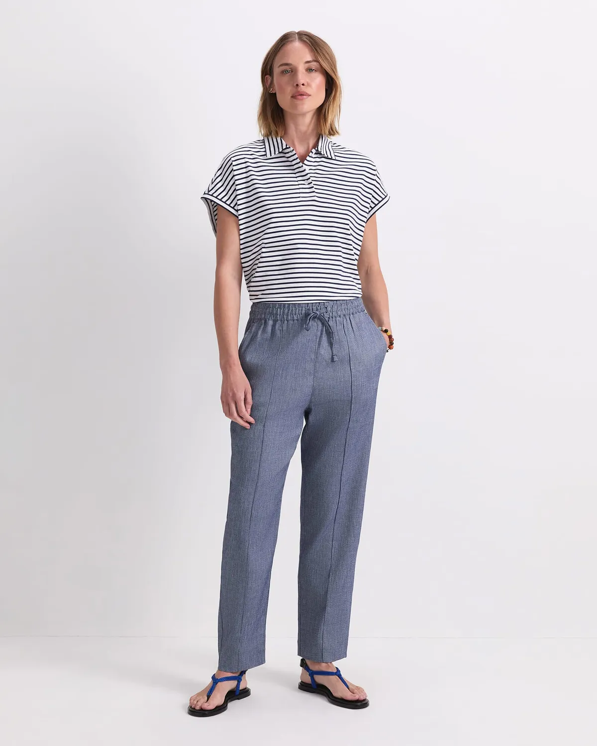 Sportscraft Rosa pantaloni lino affusolati