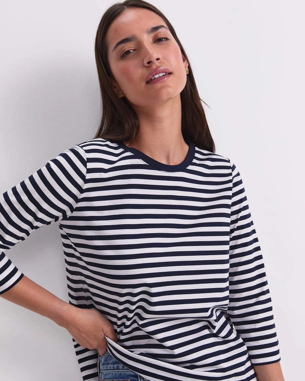 Sportscraft Mercerised Cotton Three Quarter Sleeve Tee maglietta