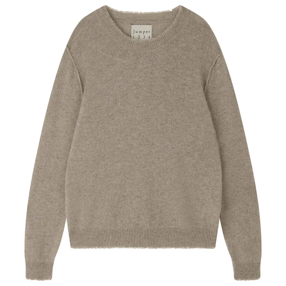 Jumper 1234 Cashmere Distressed Crew maglione marrone comodo
