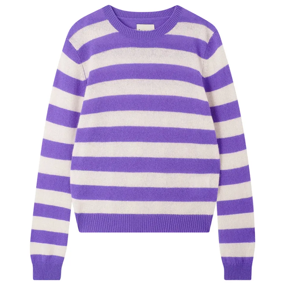 Jumper 1234 Stripe Crew maglione viola pietra cashmere