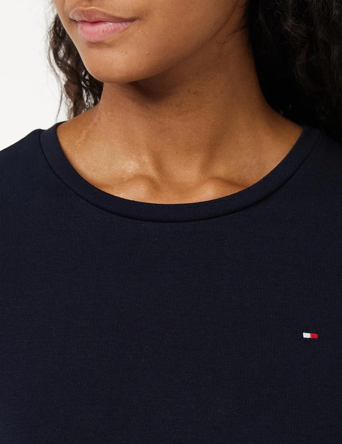 Tommy Hilfiger Cody Rib WW0WW37882 top donna nero coste