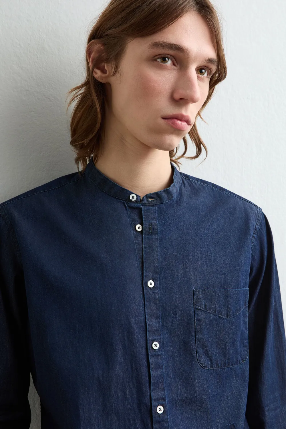 Massimo Alba Noto2 camicia blu denim cotone