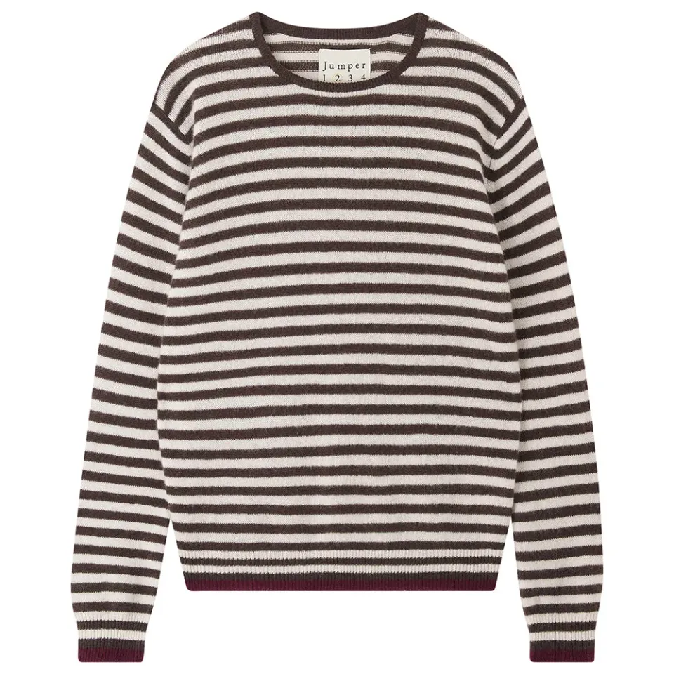 Jumper 1234 Tipped Little Stripe maglione marrone cashmere