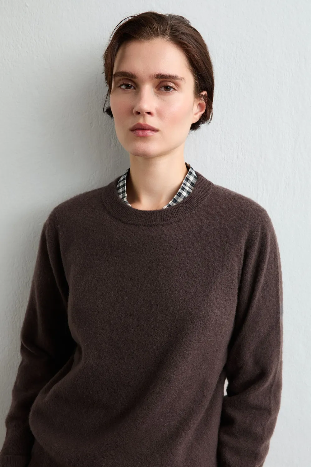 Massimo Alba Amalia maglione cashmere Chicory Coffee