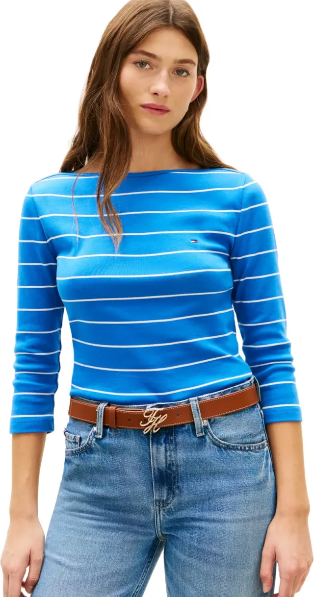 Tommy Hilfiger New Cody Maglia Donna L blu scollo barca