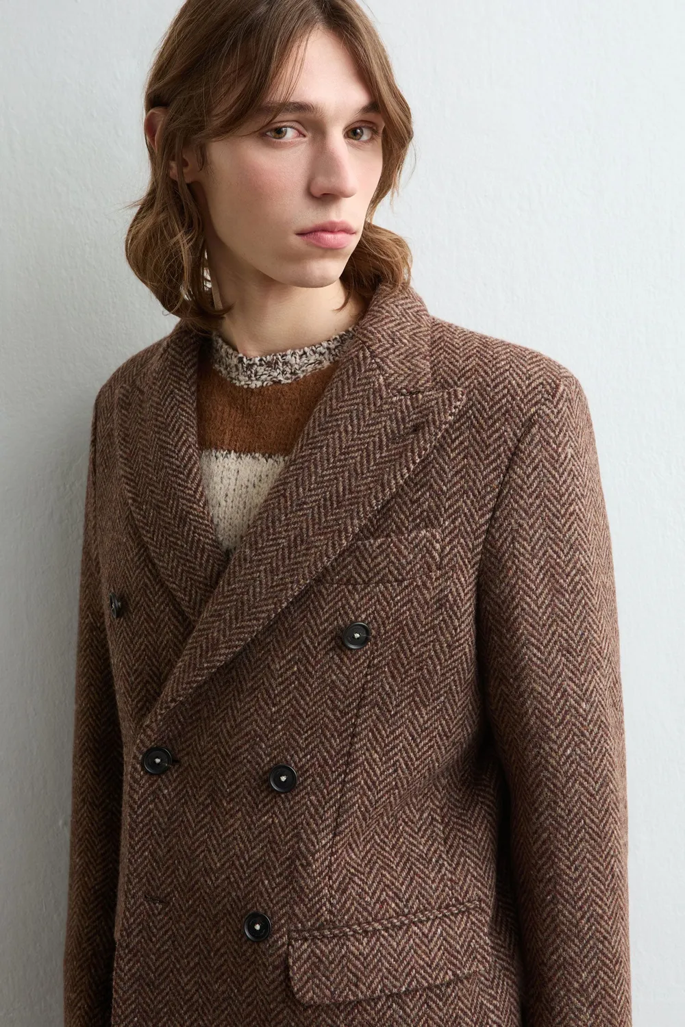 Massimo Alba Brando giacca uomo brown lino cotone