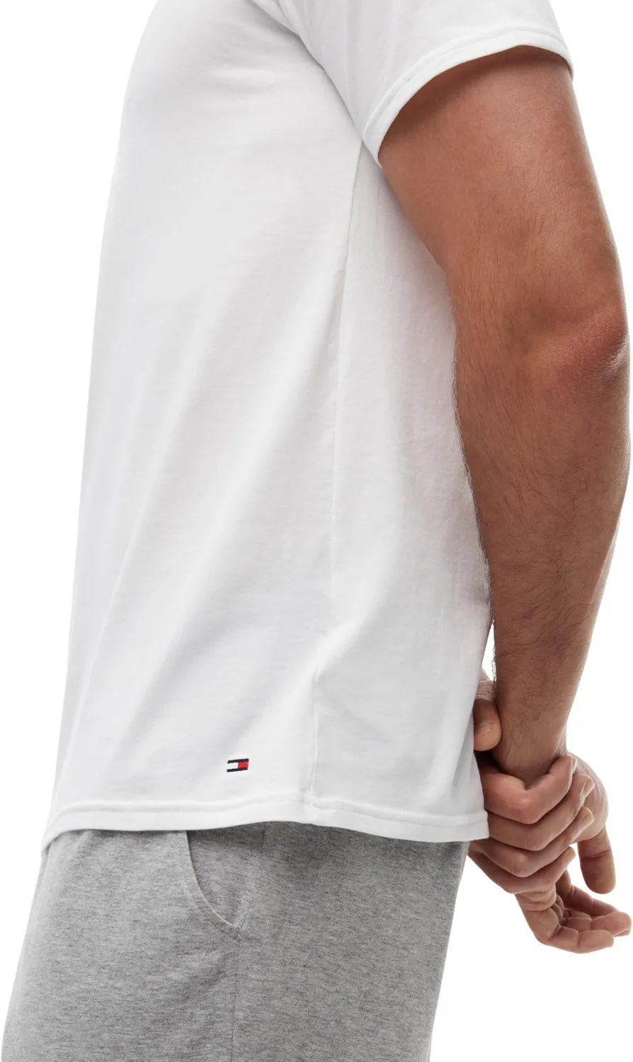 Tommy Hilfiger Stretch Scollo a V Maglietta Uomo 3 Pezzi Bianca