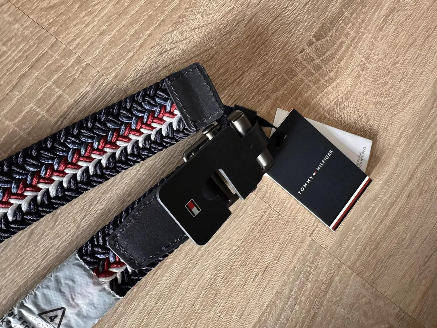 Tommy Hilfiger Roller Buckle Webbing cintura uomo beige 90