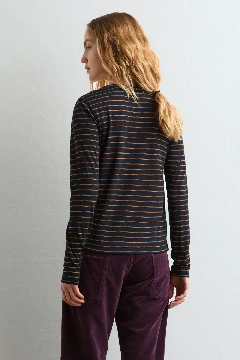 Massimo Alba Leeds t-shirt donna blu lana