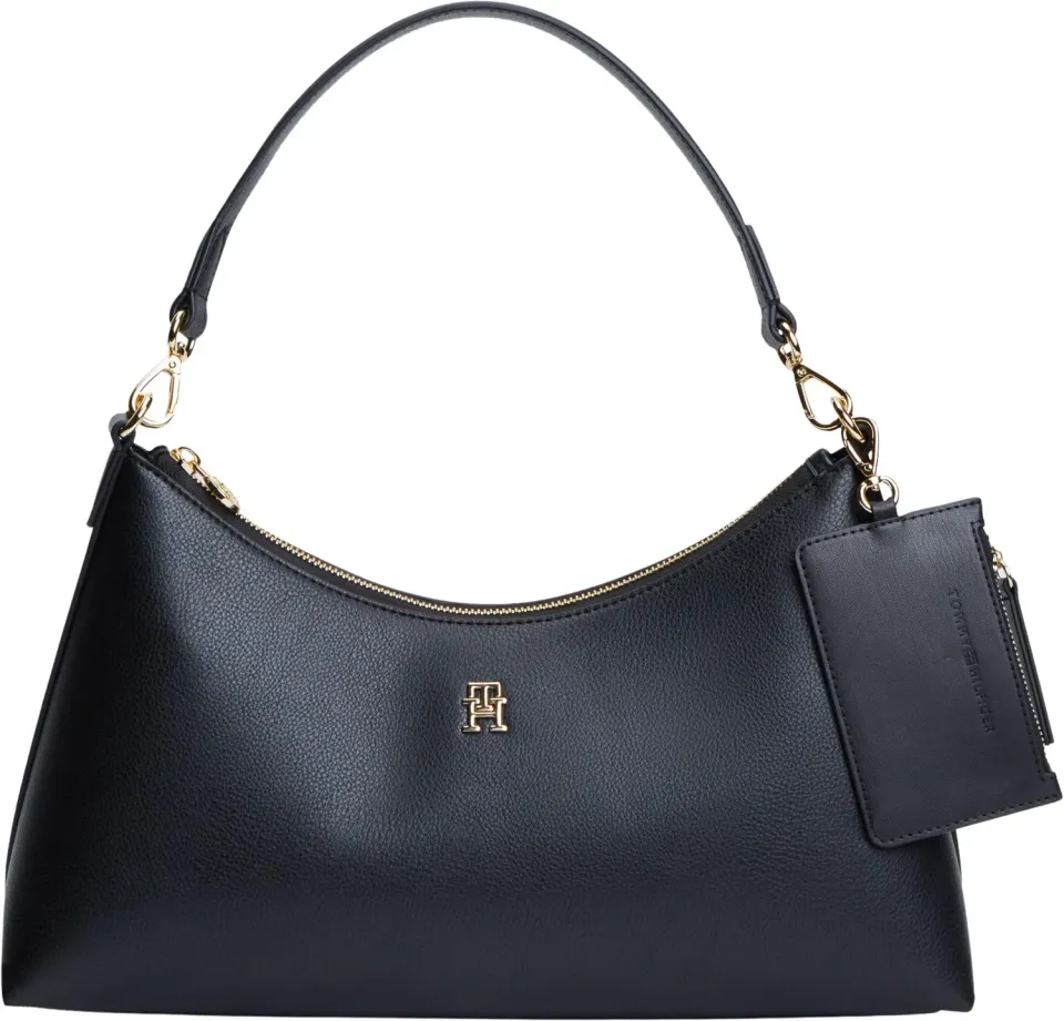 Tommy Hilfiger Icon Borsa a Spalla Donna Nera Monete