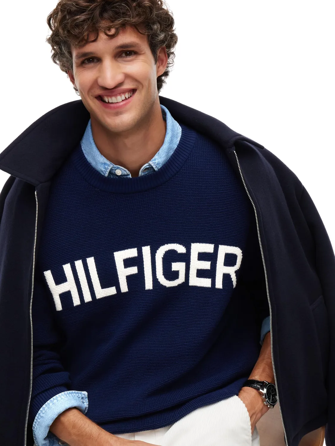 Tommy Hilfiger Waffle MW0MW44771 felpa uomo L blu navy