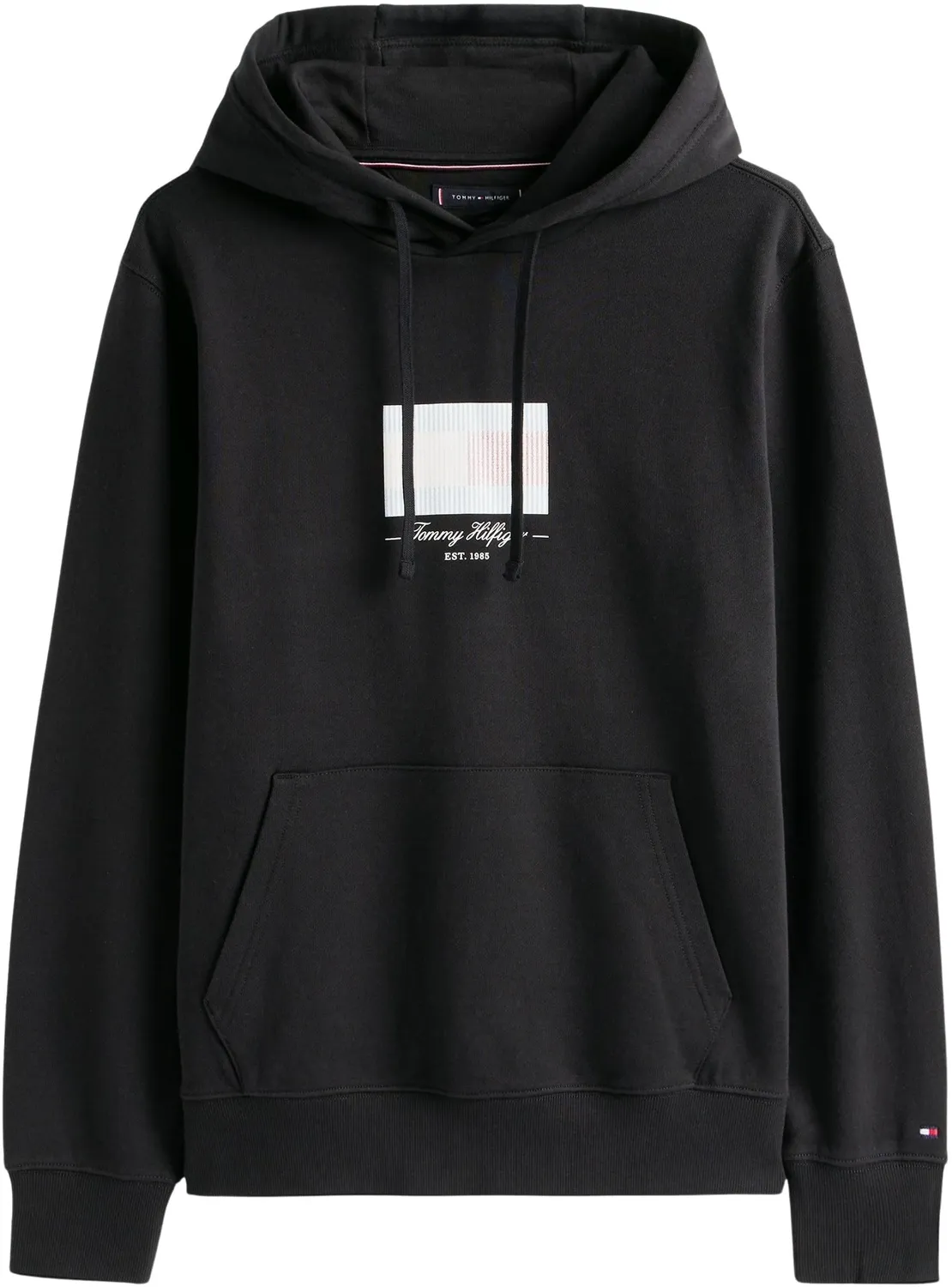 Tommy Hilfiger Ithaca Flag Felpa Cappuccio Uomo L Nera Cotone