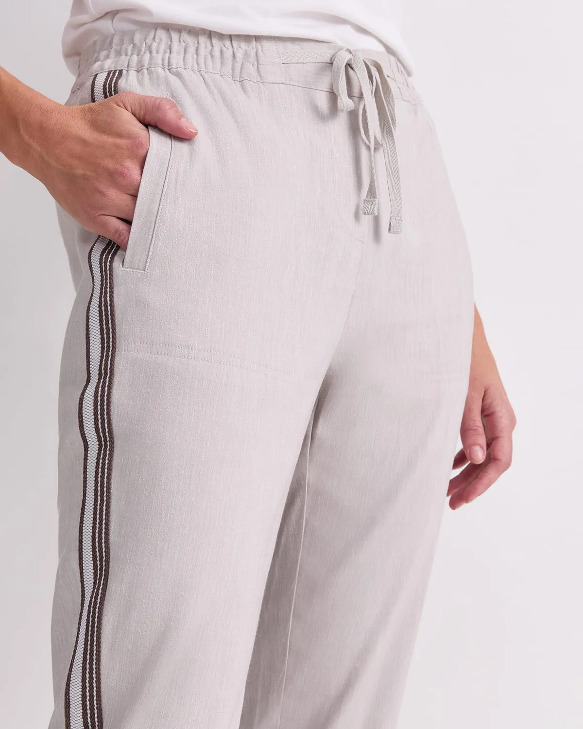 Sportscraft Rosa 121316 pantaloni lino riga laterale