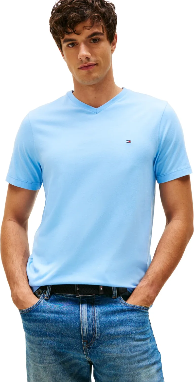 Tommy Hilfiger Essential Tee T-Shirt Uomo Scollo a V Nero