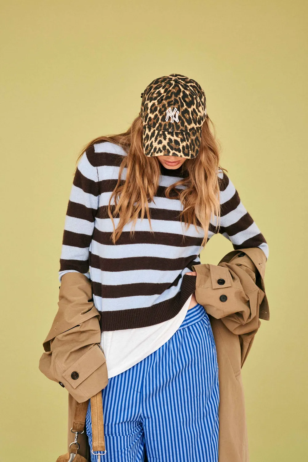Jumper 1234 Cashmere Stripe Crew maglione righe marrone blu