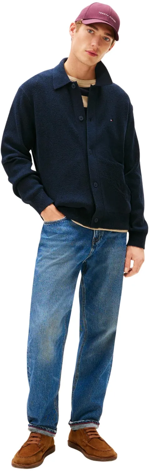 Tommy Hilfiger Textured Polo cardigan L manica lunga