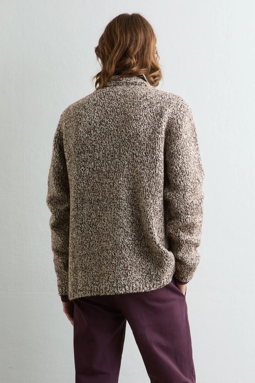 Massimo Alba Linus cardigan marrone lana e alpaca