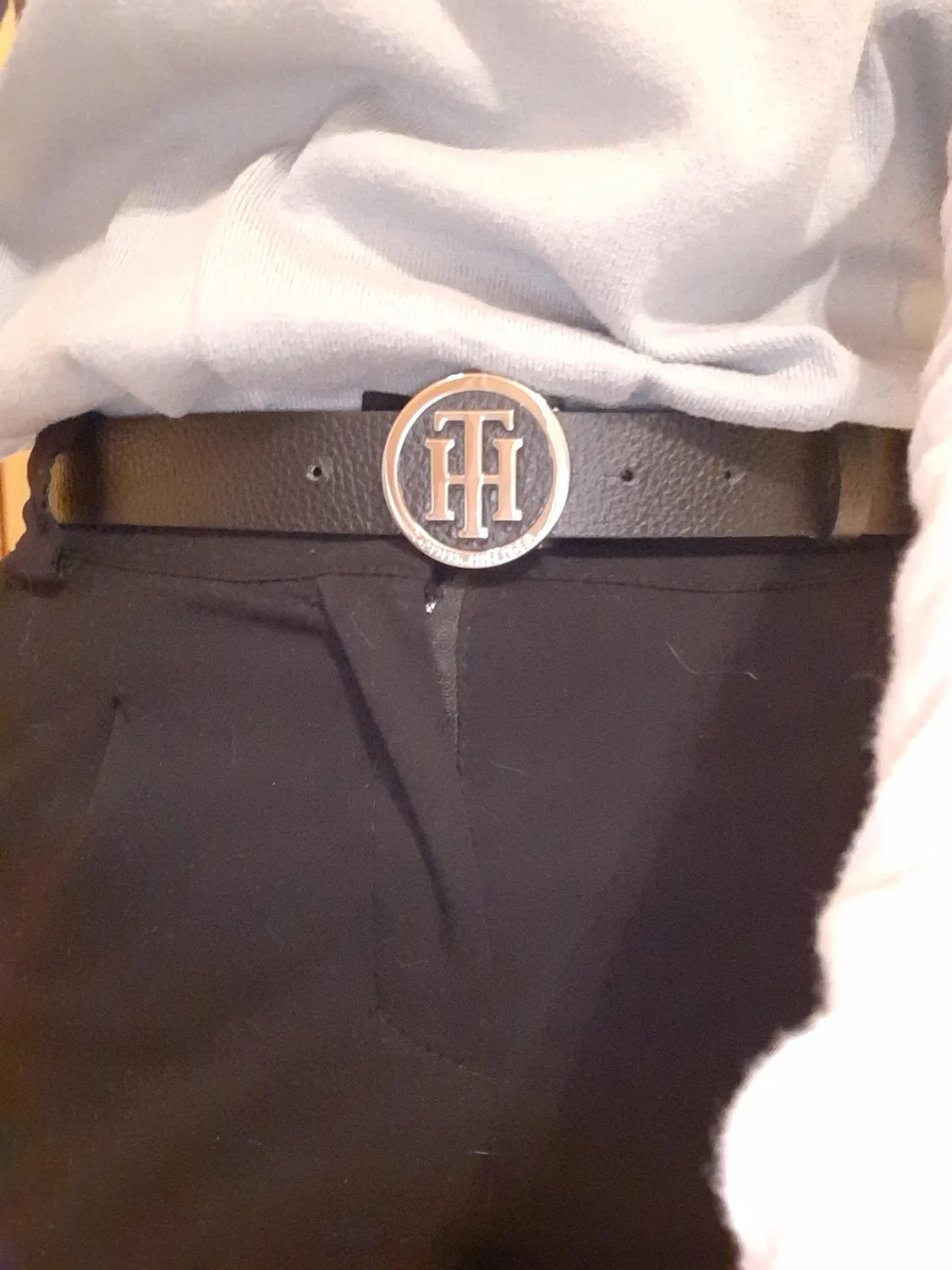 Tommy Hilfiger TH Round Buckle Belt 3.0 Cintura Nera 95
