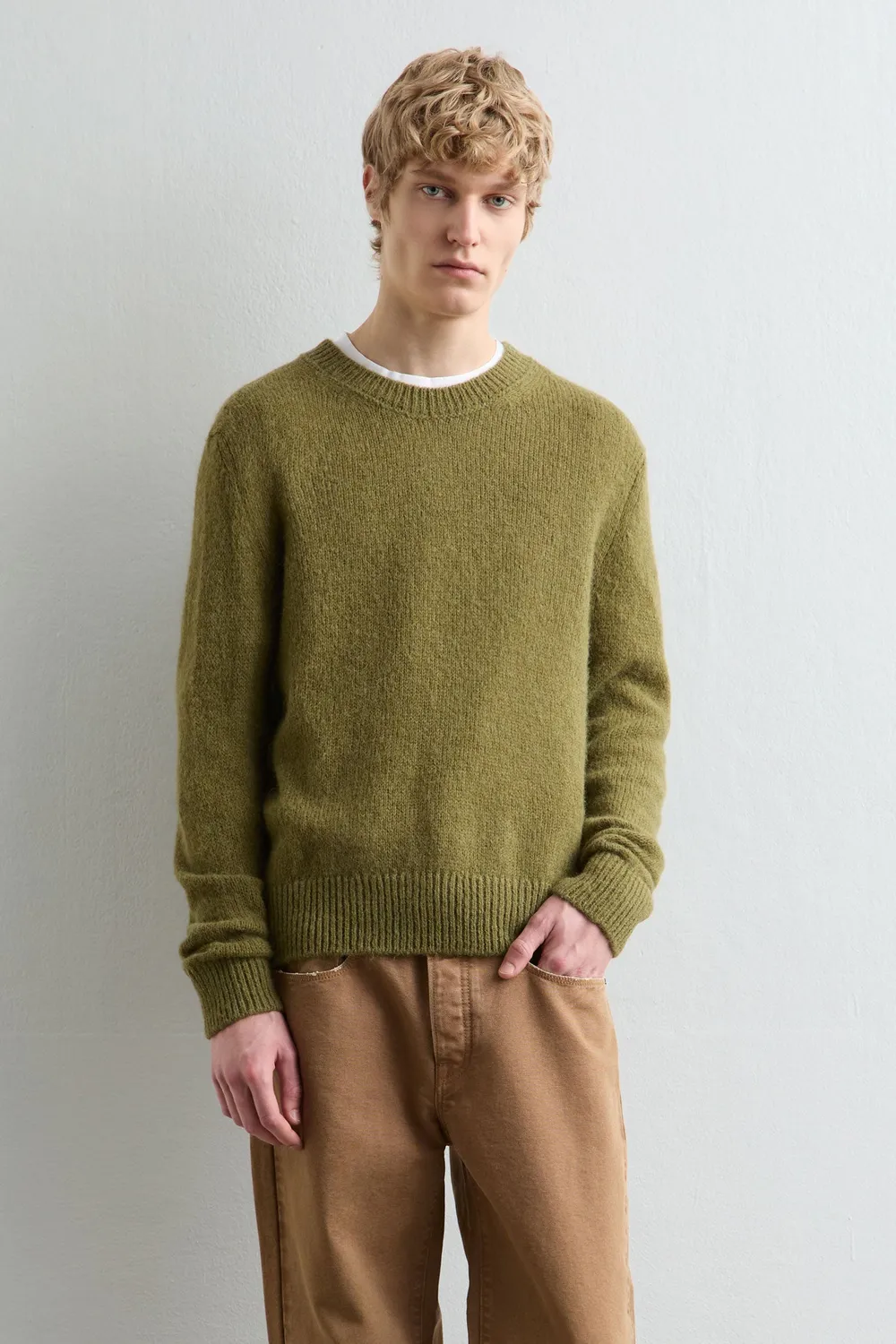 Massimo Alba Bruce maglione alpaca olive