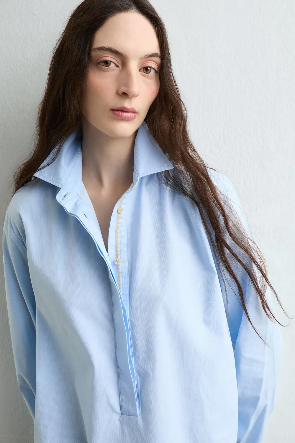 Massimo Alba Marysol camicia donna celeste in cotone
