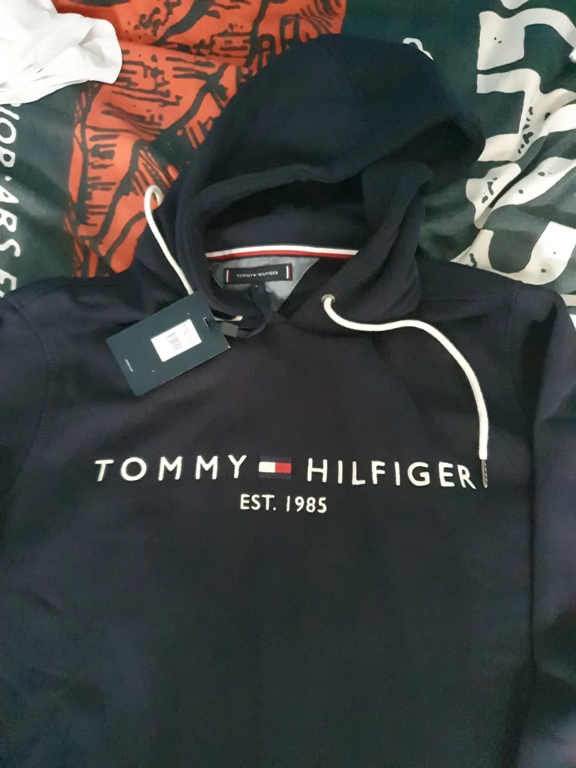 Tommy Hilfiger Core Tommy Logo felpa cappuccio uomo nera