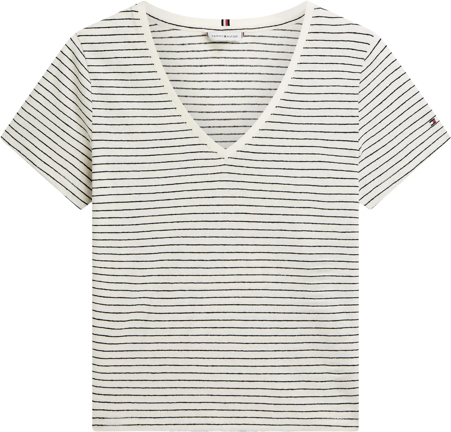 Tommy Hilfiger Co Linen WW0WW48704 maglietta lino ecru