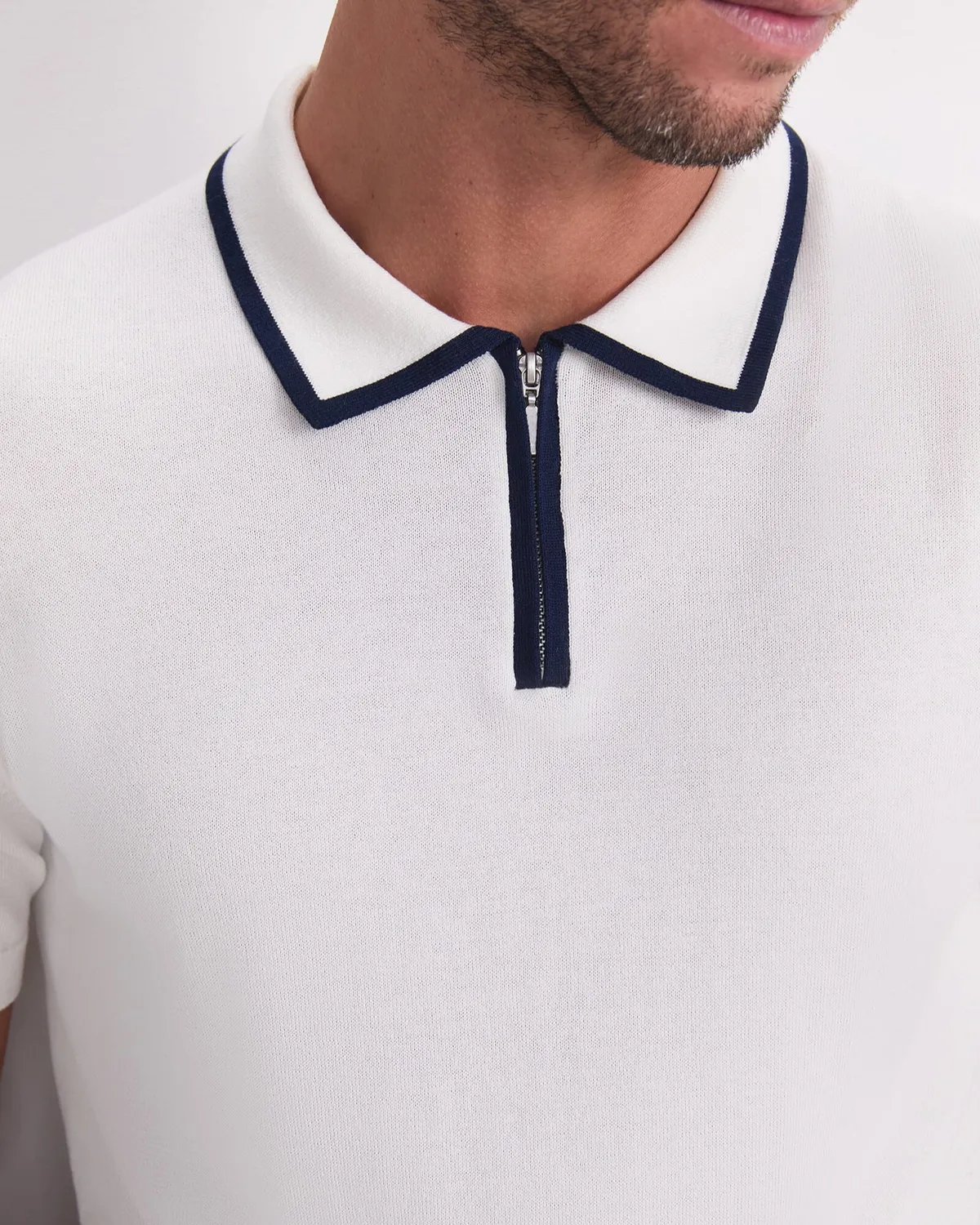 Sportscraft Brookes polo maglia zip cotone seta