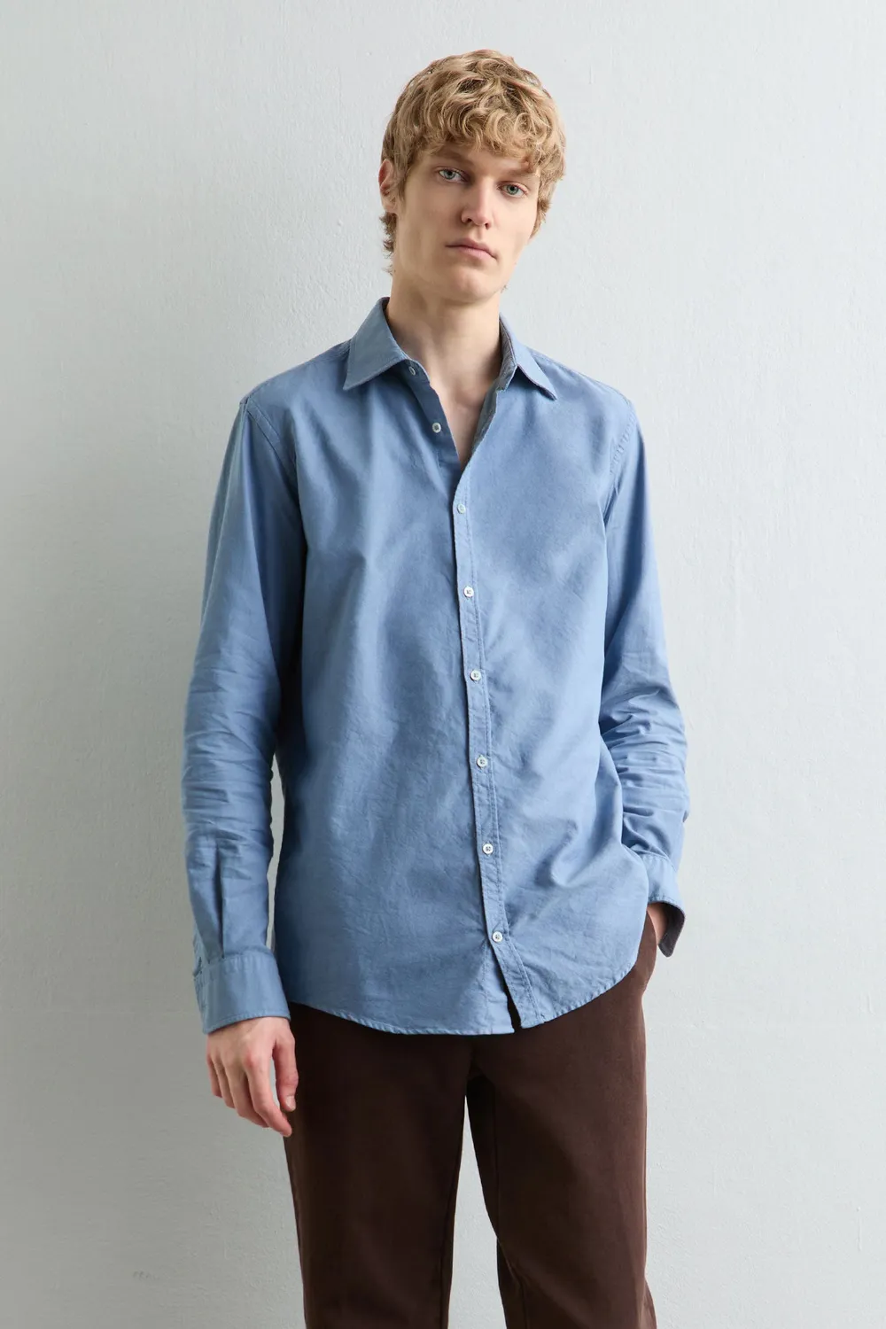 Massimo Alba Genova giacca camicia uomo air blue cotone