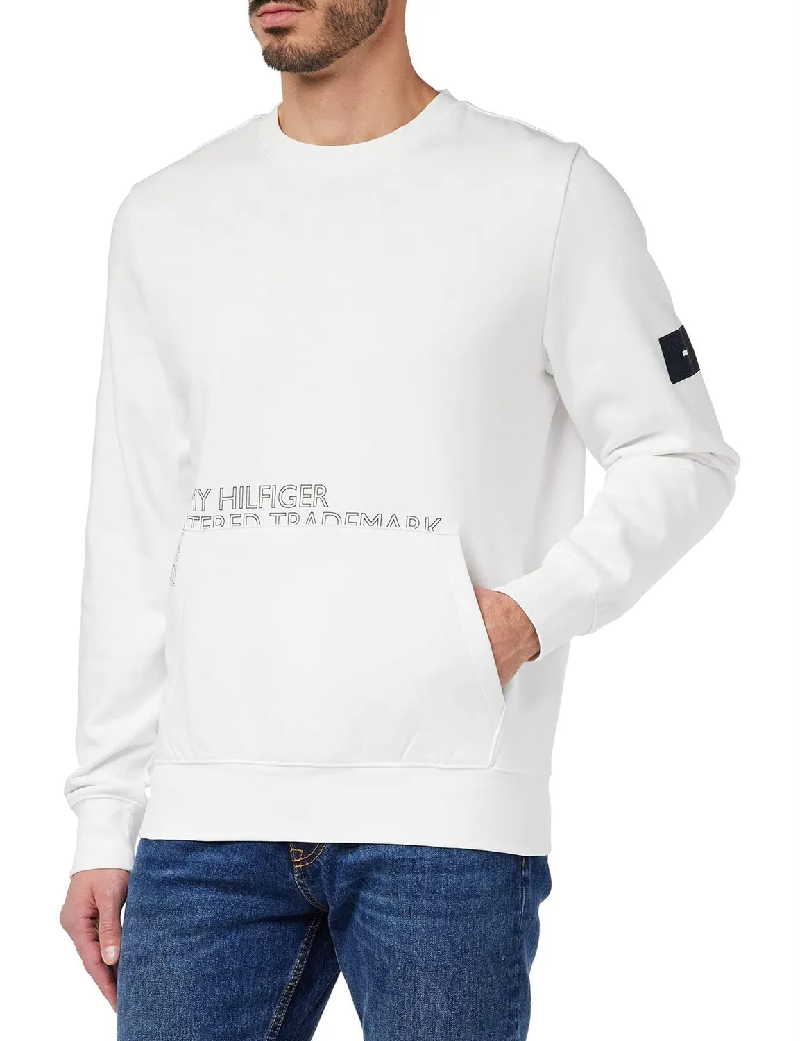 Tommy Hilfiger Badged Graphic Crewneck felpa uomo girocollo