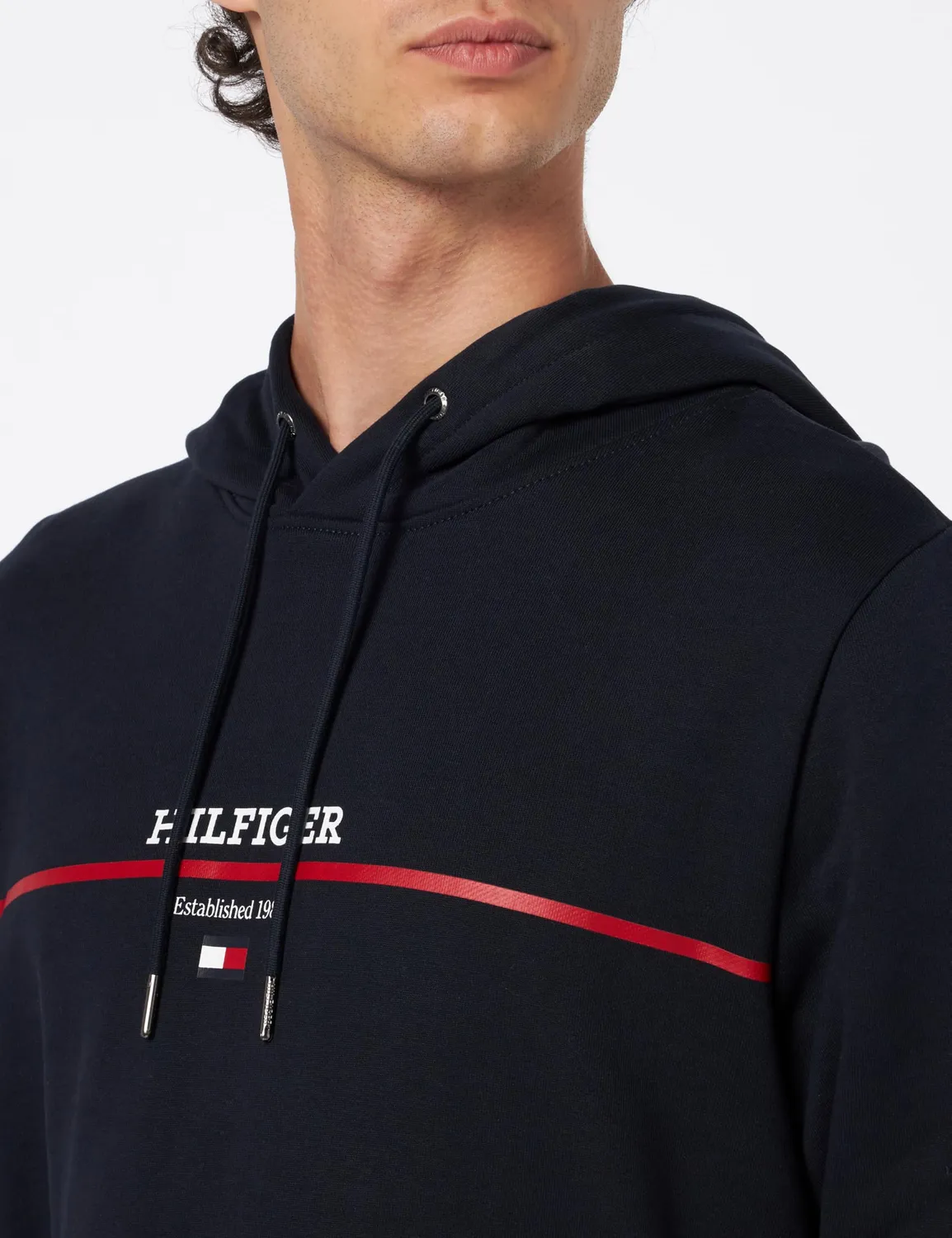Tommy Hilfiger Regular Fit felpa uomo cappuccio cotone