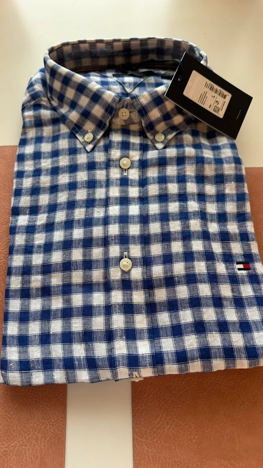 Tommy Hilfiger Linen Gingham MW0MW42401 camicia quadri
