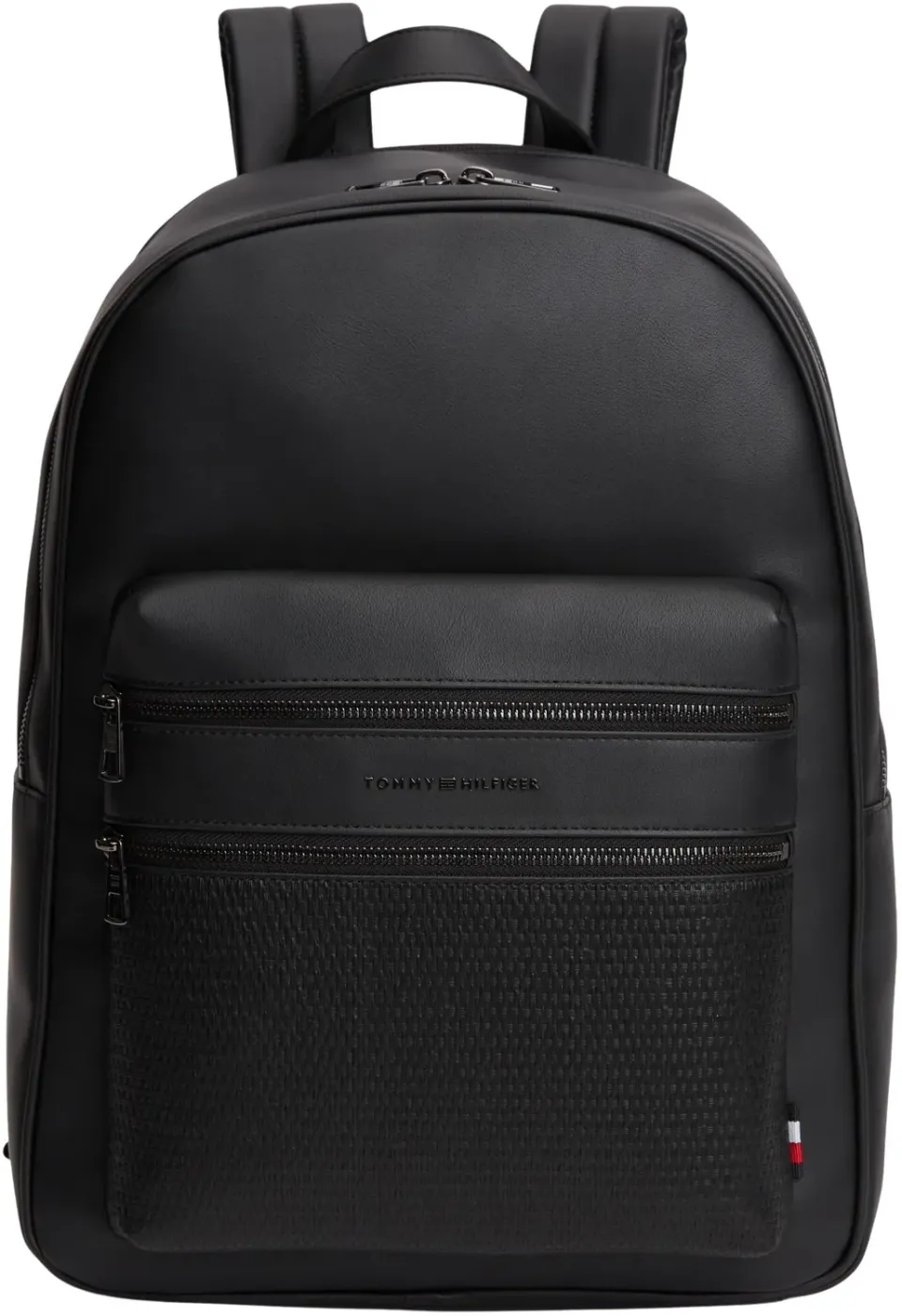 Tommy Hilfiger Woven zaino nero tasca esterna
