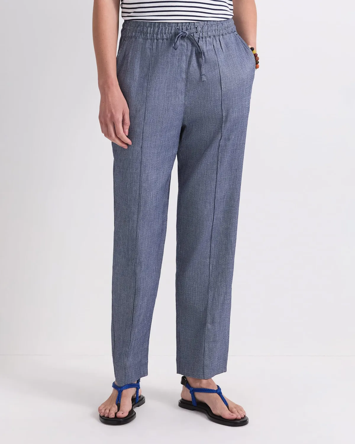 Sportscraft Rosa pantaloni lino affusolati