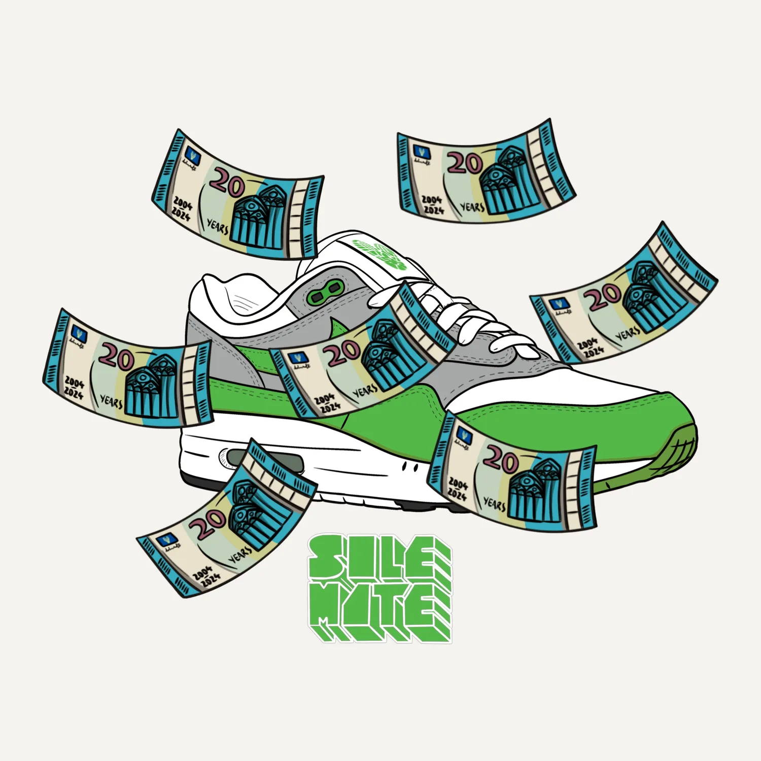 Solemate Chlorophyll 20 felpa grigia cotone bio