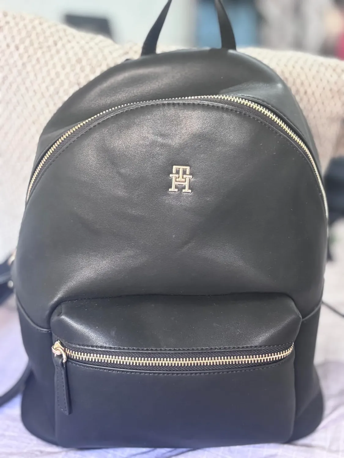 Tommy Hilfiger Logotape Zaino Beige Elegante 35cm