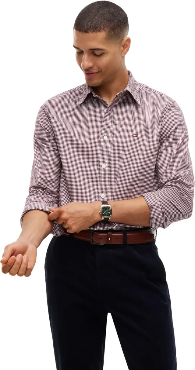 Tommy Hilfiger Flex Poplin Gingham camicia uomo quadri