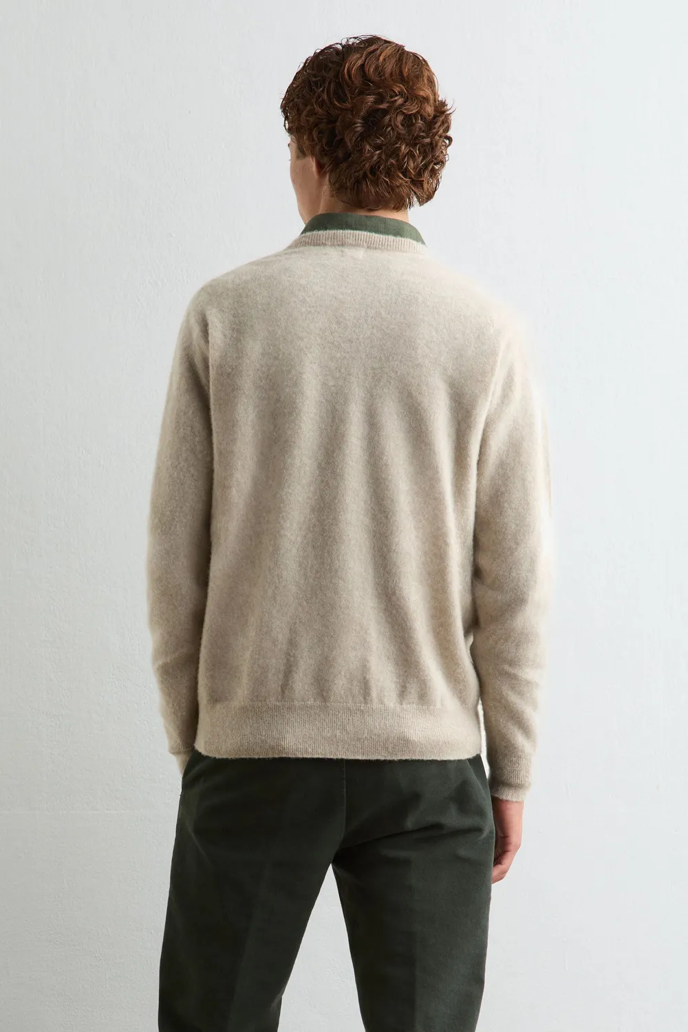 Massimo Alba Kane maglione girocollo sesame cashmere