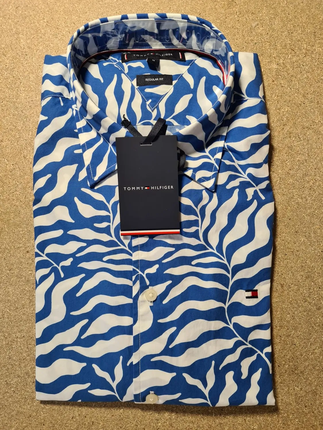 Tommy Hilfiger Papertouch Palm MW0MW42410 camicia uomo L palme