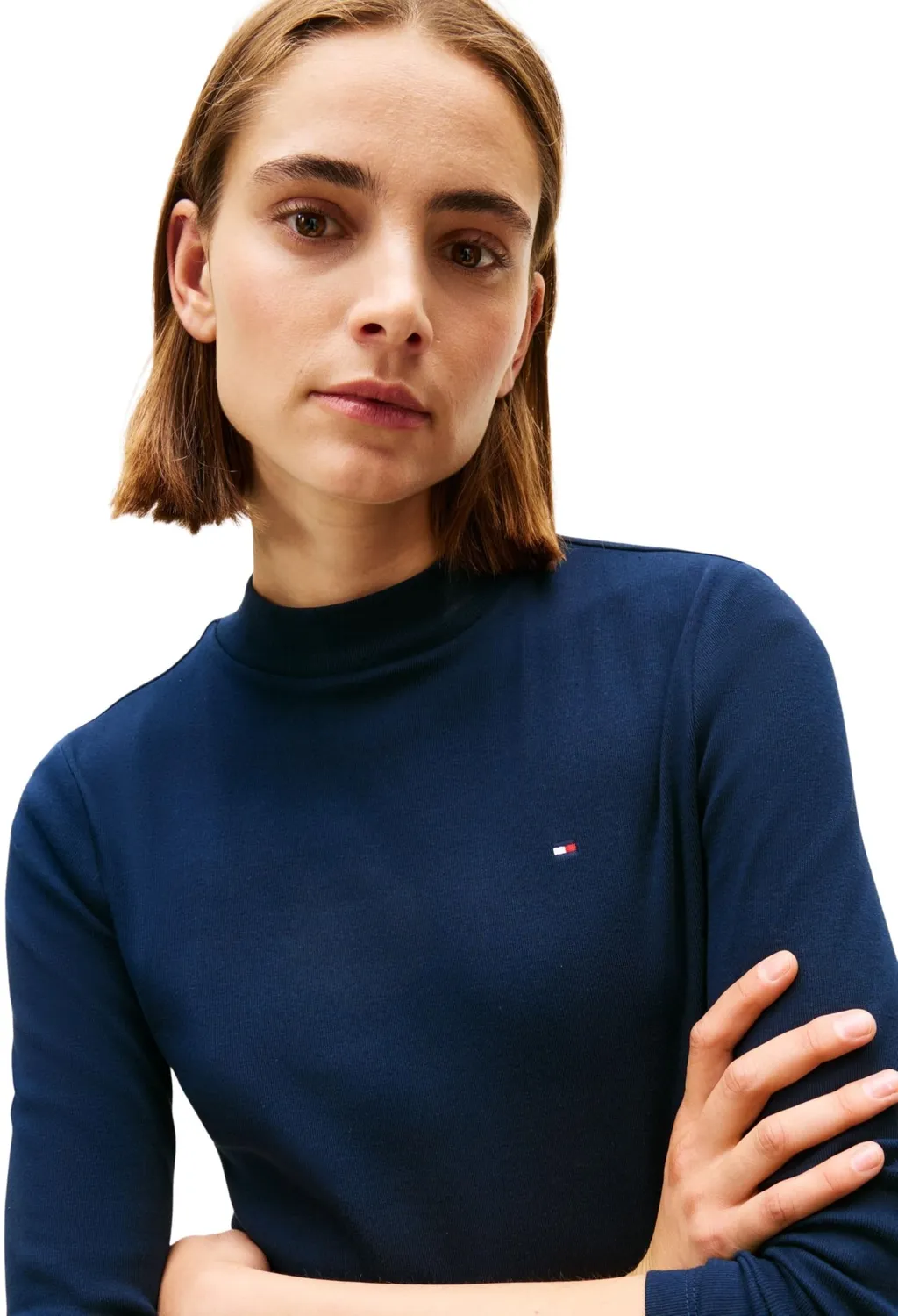 Tommy Hilfiger Slim Cody Mock WW0WW47307 maglia donna nera